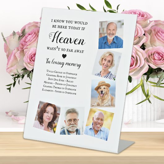 Custom 6 Foto Heaven Gedicht Wedding Memorial Sockelschild