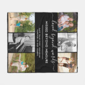 Custom 6 Foto Loved Beyond Words Black Fleecedecke (Vorderseite (Horizontal))