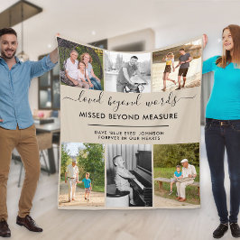 Custom 6 Foto Loved Jenseits von Worten Beige Fleecedecke