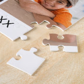 Custom 6 Photo Collage Family Name Simple White Puzzle (Seite)