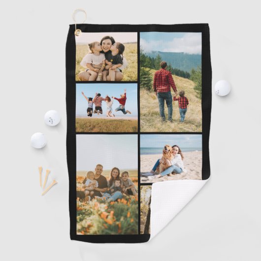 Custom 6 Photo Collage Golfhandtuch (Insitu)