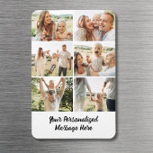 Custom 6 Photo Collage Text Message Modern Simple Magnet
