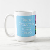 Custom 6 Photo Modern Retro Blue Besties  Kaffeetasse (Links)