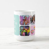 Custom 6 Photo Modern Retro Green Besties  Kaffeetasse (Mittel)