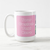 Custom 6 Photo Modern Retro Pink Besties  Kaffeetasse (Links)