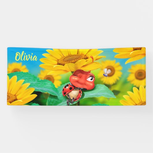 Custom 6' x 2.5' Schlampe Ladybug Vinyl Banner. Banner (Horizontal)