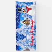Custom 6' x 2,5' WeihnachtsVinyl Banner Snow-Szene (Vertikal)