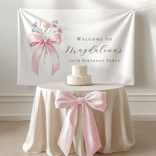Custom 70. Geburtstag Banner Bow-Wildblume