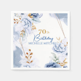 Custom 70. Geburtstag Blue Gold Serviette