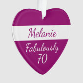 Custom 70. Geburtstag Fabulous 70 rosa Ornament (Vorderseite)