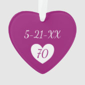 Custom 70. Geburtstag Fabulous 70 rosa Ornament (Rückseite)