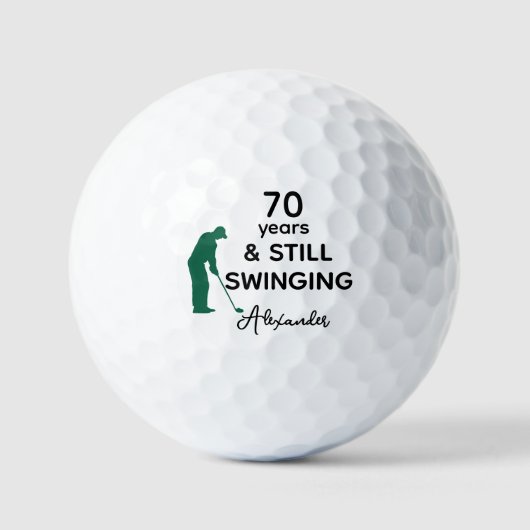 Custom 70. Geburtstag Funny Still Swinging Golfball (Vorderseite)