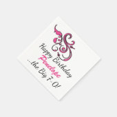 Custom 70. Geburtstag Pink Wirbel Paper Napkins Serviette (Ecke)