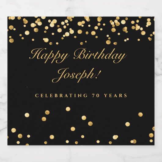 Custom 70. Geburtstag Schaumweinetikett (Einzelnes Label)