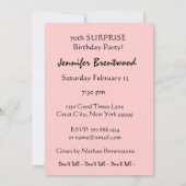 Custom 70. ÜBERRASCHUNG Geburtstagsparty Einladung (Rückseite)