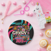 Custom 70er Retro Disco Geburtstag Boogie Groovy Pappteller (Party)