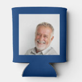 Custom 70th Birthday Blue Gold With Photo Dosenkühler (Rückseite)