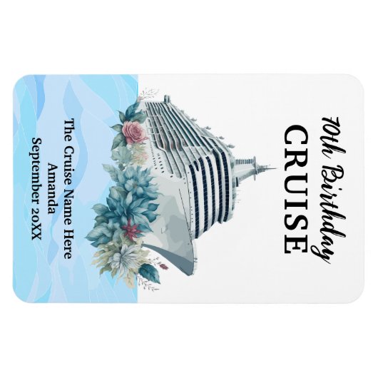 Custom 70th Birthday Cruise Cabin Door Magnet (Horizontal)