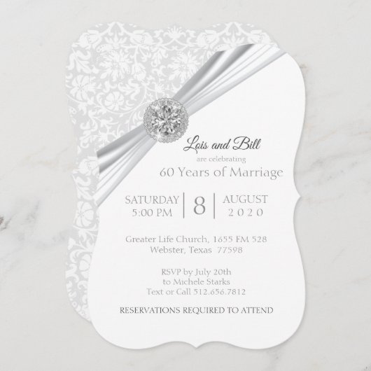 Custom - 75. / 60. Diamond Anniversary Design Einladung (Vorne/Hinten)