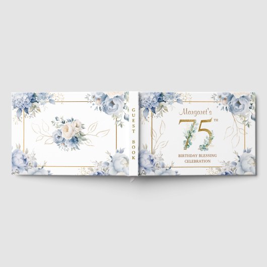 Custom 75. Geburtstag Gästebuch (Voll)