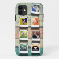 Custom 7 Foto Collage Vintage Holzplanks Trendy