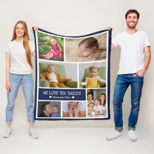 Custom 7 Foto Collage Wir Liebe Sie Daddy Fleece B