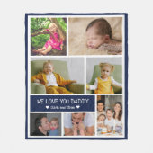 Custom 7 Foto Collage Wir Liebe Sie Daddy   Fleecedecke (Vorderseite)