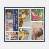 Custom 7 Foto Collage Wir Liebe Sie Daddy   Fleecedecke (Vorderseite (Horizontal))