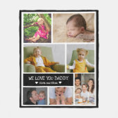 Custom 7 Foto Collage Wir Liebe Sie Daddy Fleecedecke (Vorderseite)