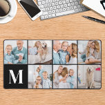 Custom 7 Pictures Personalisiert Modernes Monogram Schreibtischunterlage<br><div class="desc">Diese Tischmatte verfügt über eine individuell gestaltbare Collage aus Foto, die sich perfekt eignet, um Ihre Lieblingsfotos von Familie, Haustieren, Freunden oder Großeltern zu präsentieren. Das moderne und niedliche Design eignet sich ideal für Hundefreunde, Familien und Freunde oder für alle, die ein lustiges Schreibtischaccessoire suchen. Es ist eine großartige Ergänzung...</div>