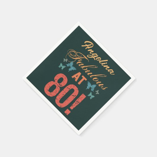 Custom 80. Geburtstag Fabulous Serviette (Ecke)