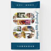 Custom 80. Geburtstagsparty Foto Collage Banner (Vertikal)