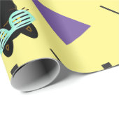 Custom 80er Retro Black Cool Cat Throwback Geschenkpapier (Rolleneckpunkt)