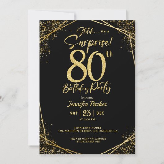 Custom 80th Birtrhday Invitation Einladung (Vorderseite)
