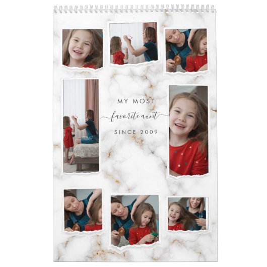Custom 8 Aight Foto Collage Moderne Elegante Famil Kalender (Titelbild)