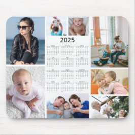 Custom 8 Foto Collage 2025 Kalender Mousepad