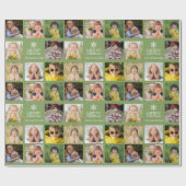 Custom 8 Foto Collage Avocado Grün Weihnachten Geschenkpapier (Flach)