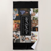 Custom 8 Foto Collage Bester Vater je Wasserflasch Strandtuch (Vorderseite)