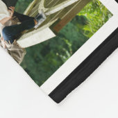 Custom 8 Foto Collage Black Fleecedecke (Ecke)