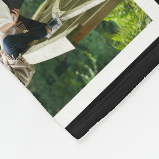 Custom 8 Foto Collage Black Fleecedecke (Ecke)