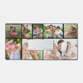 Custom 8 Foto Collage Black Schreibtischunterlage (Tastatur & Maus)