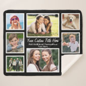 Custom 8 Foto Collage Black Sherpadecke (Vorderseite (Horizontal))