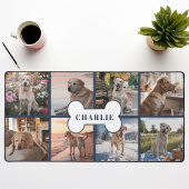 Custom 8 Foto Collage Dog Knochen Schiff Marine Schreibtischunterlage