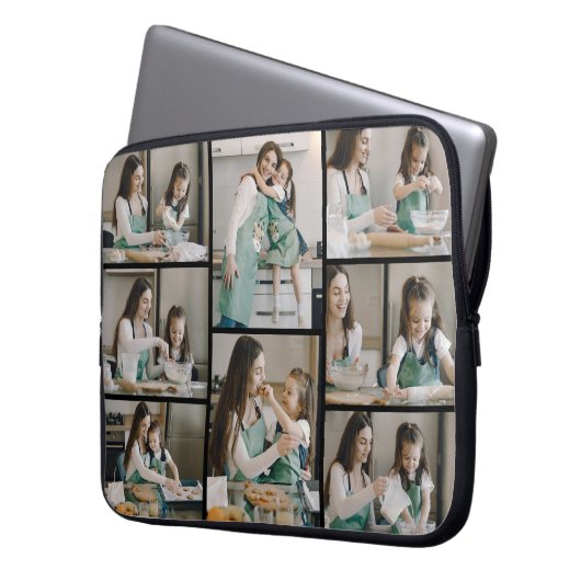 Custom 8 Foto Collage Electronics Bag Laptopschutzhülle (Vorderseite Links)