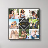 Custom 8 Foto Collage Gold Graduate Abschluss Leinwanddruck (Vorderseite)