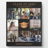 Custom 8 Foto Collage Gold schwarzer Graduiertenna Fotoplatte (Vorderseite)