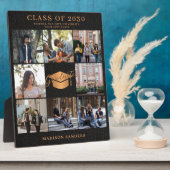 Custom 8 Foto Collage Gold schwarzer Graduiertenna Fotoplatte (Seite)