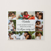 Custom 8 Foto Collage heiraten Sie mir Vorschlag Puzzle (Horizontal)