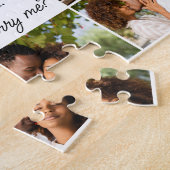 Custom 8 Foto Collage heiraten Sie mir Vorschlag Puzzle (Seite)
