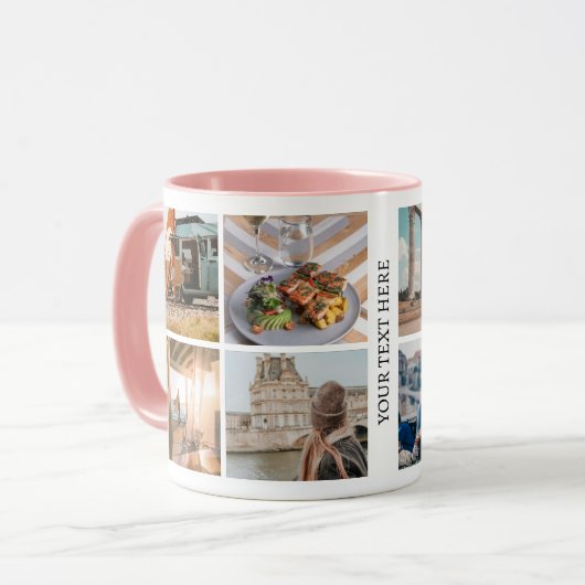 Custom 8 Foto Collage Keepake Tasse (Vorderseite Links)